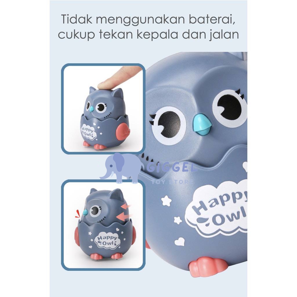 [ Giggel ] Mainan Bayi Owl / Happy Owl / Mainan Rotating Owl