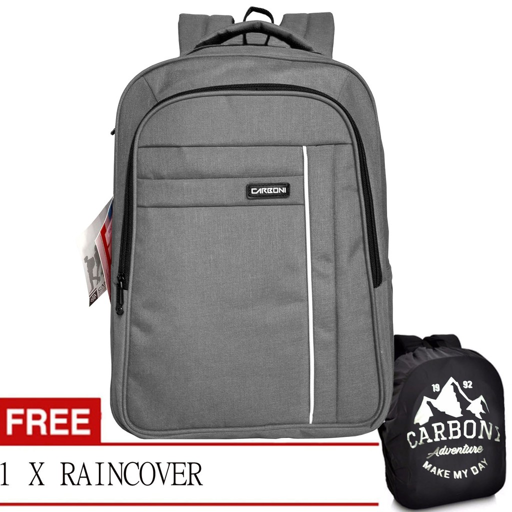 Carboni Tas Ransel Laptop 15 Inch MAOO38 Polyester Serat Sintetis Original - Grey + Raincover