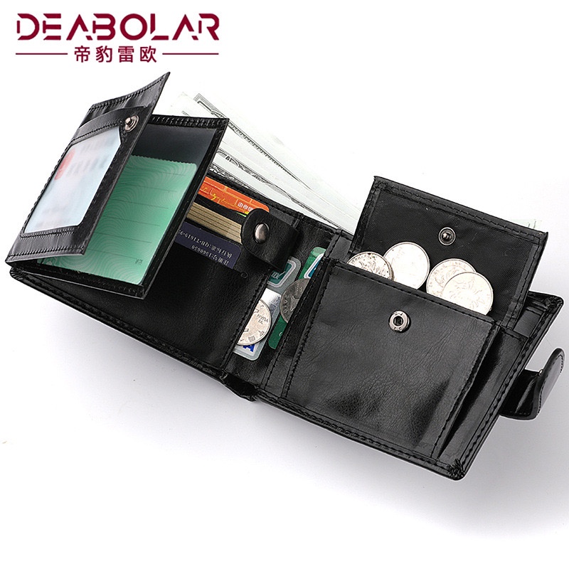 ORIGINAL DEABOLAR IMPOR K3255 DOMPET LIPAT PRIA KULIT KILAT LILIN SINTETIS