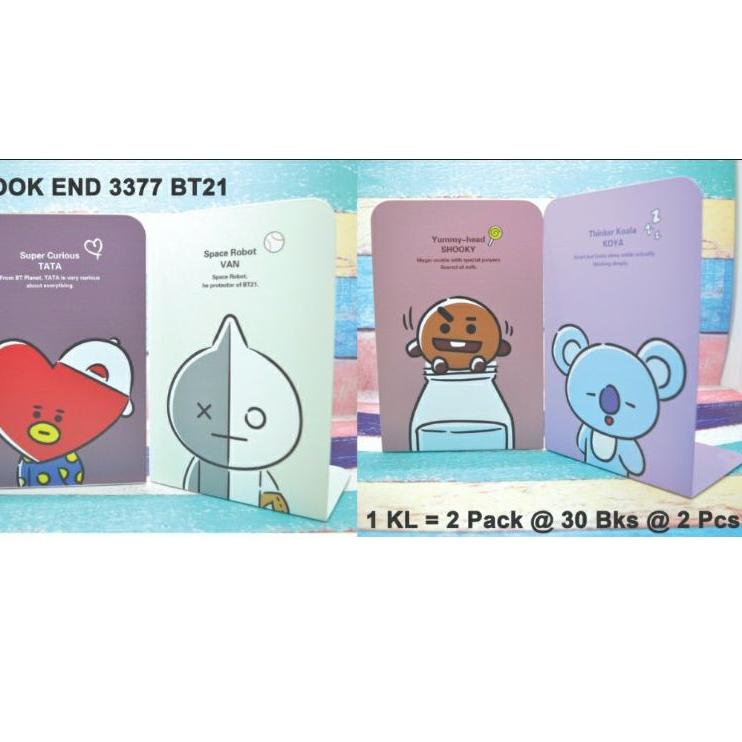 

[KODE B66SU] Book Stand / Penyangga Buku / Sandaran Buku BT21 Bahan Besi dapat 2pcs