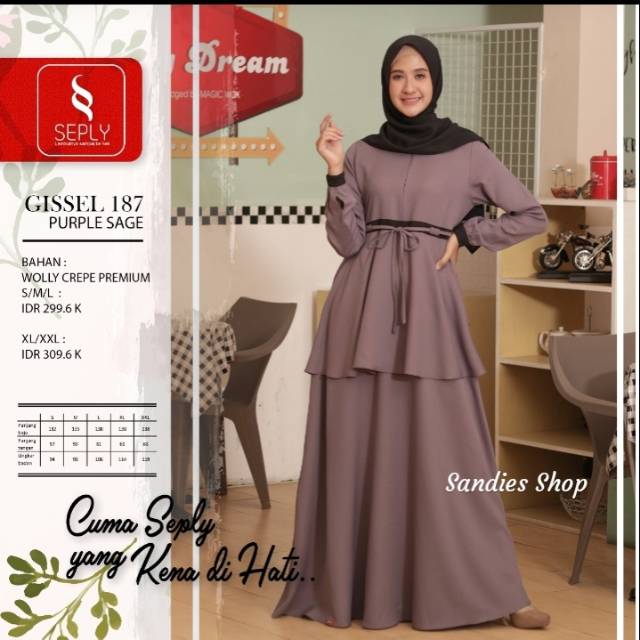 Gamis Gissel 187 Seply / Gissel 187 Seply / Gamis Seply Gissel 187 / Gamis Seply terbaru