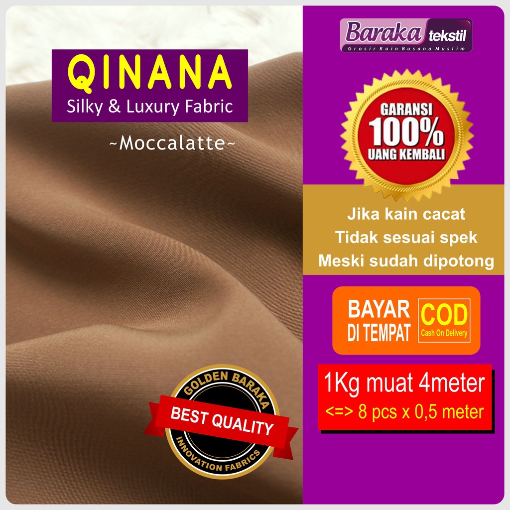 Kain Fabric Tekstil Textile Qinana Bahan Jilbab Hijab Kerudung Gamis Dress Muslim Islam Islami Syari