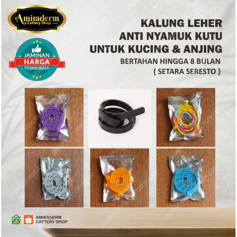 KALUNG LEHER ANTI NYAMUK KUTU untuk KUCING ANJING SETARA SERESTO