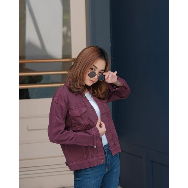 Basic Jaket Wanita Jeans Viral / Racun Shopee