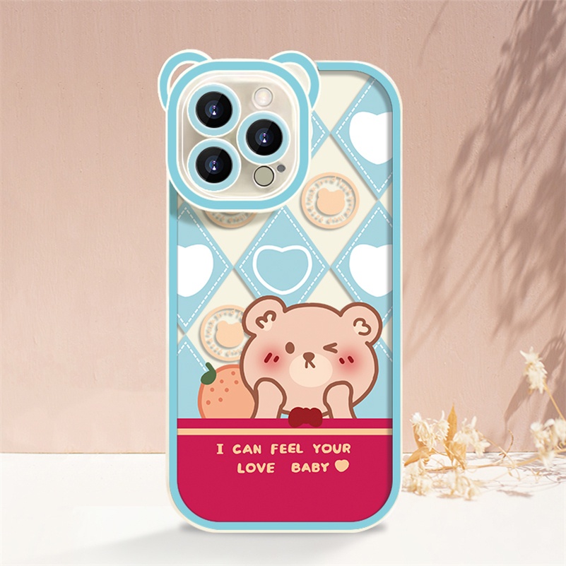 Soft Case Silikon Motif Kartun Beruang Kelinci Untuk iPhone 13 12 11 Pro Max X Xr Xs Max SE 2020 8 7 6 6s Plus