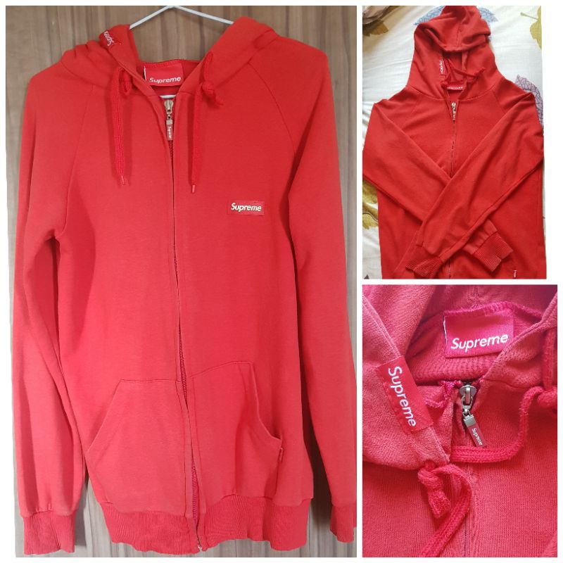 ORIGINAL RED SUPREME SUP Like New || Zip Hoodie || ORIGINAL Second Bekas 2nd