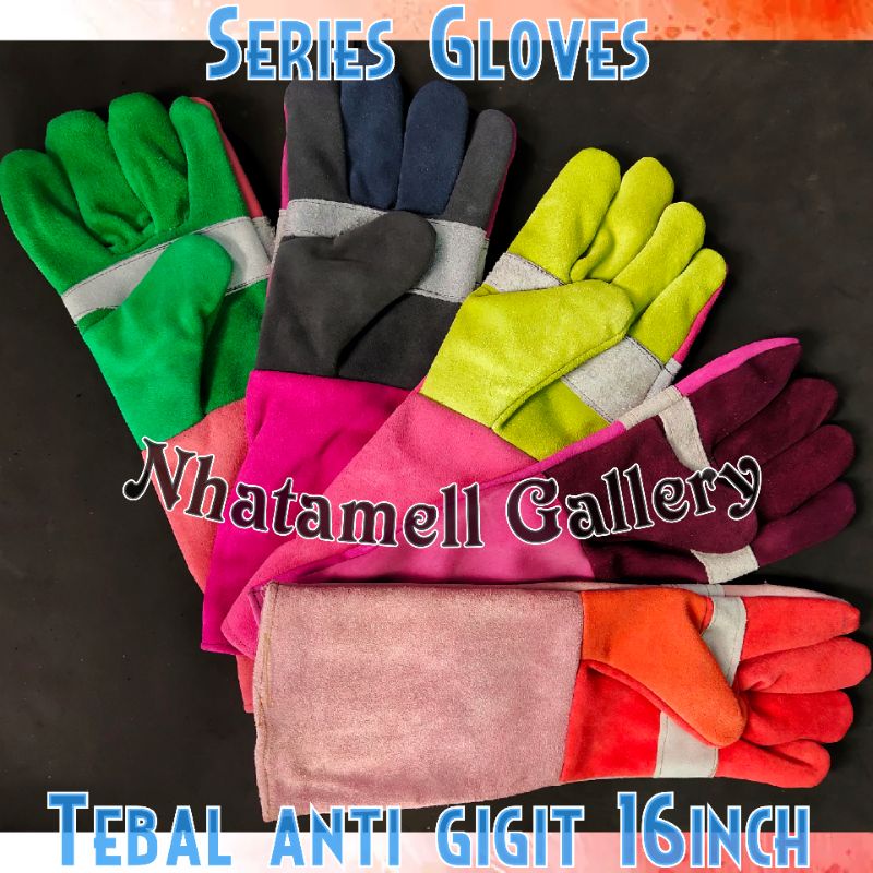 Gloves kulit seudeu tebal lentur anti cakar gigit/duri musang burung owl elang NO TEMBUS