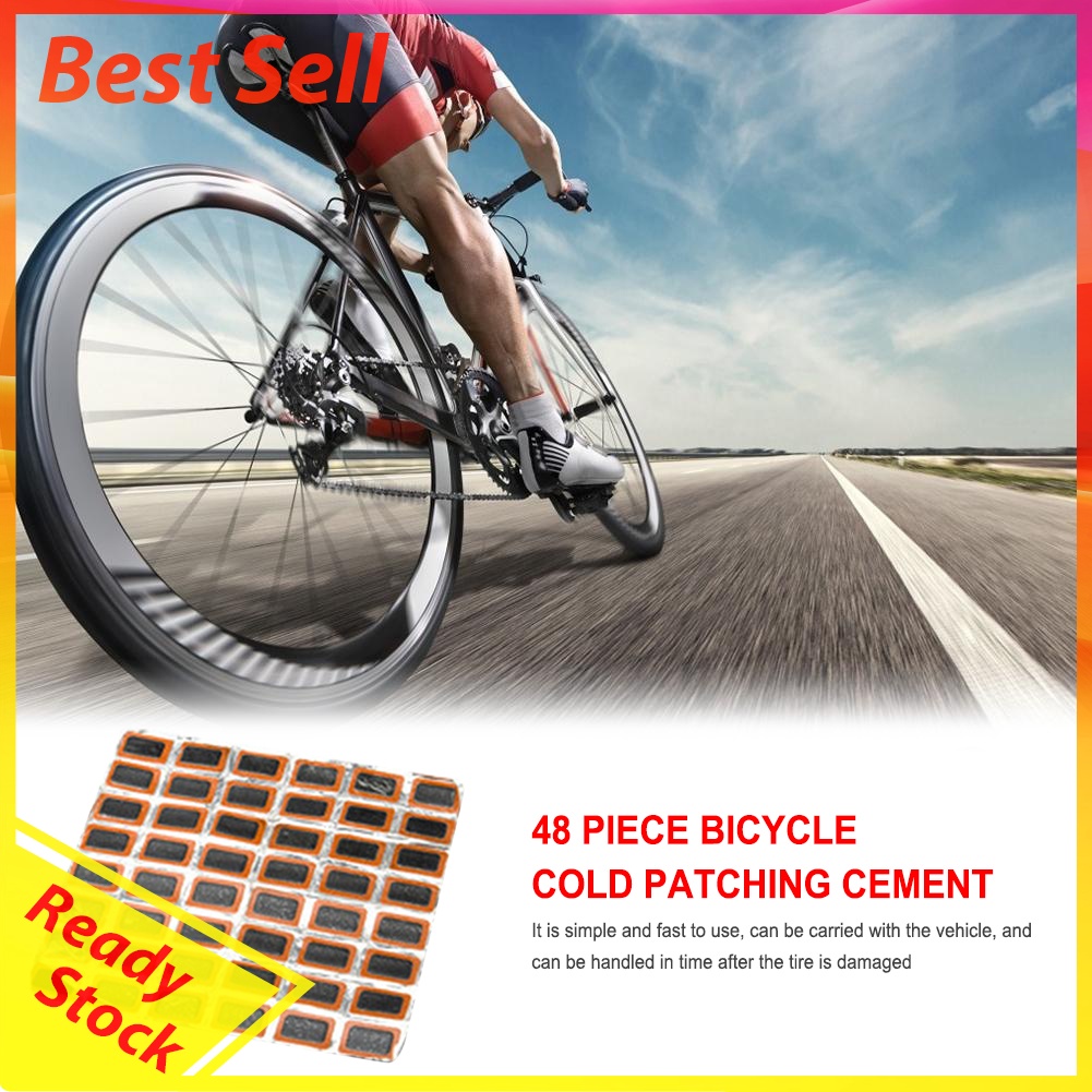 48pcs Round Bicycle Tire Repair Rubber Patches without Glue Self Adhesive