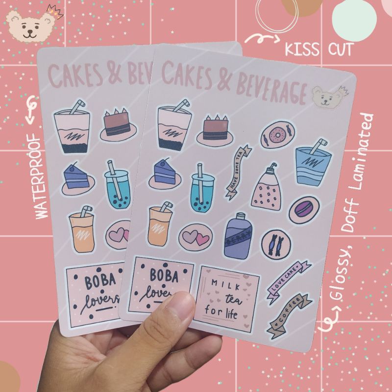 

Cakes & Beverage Sticker Sheet / Stiker Deco Shan Shine