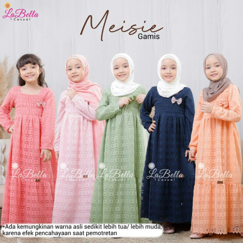 gamis baju anak brukat furing labella