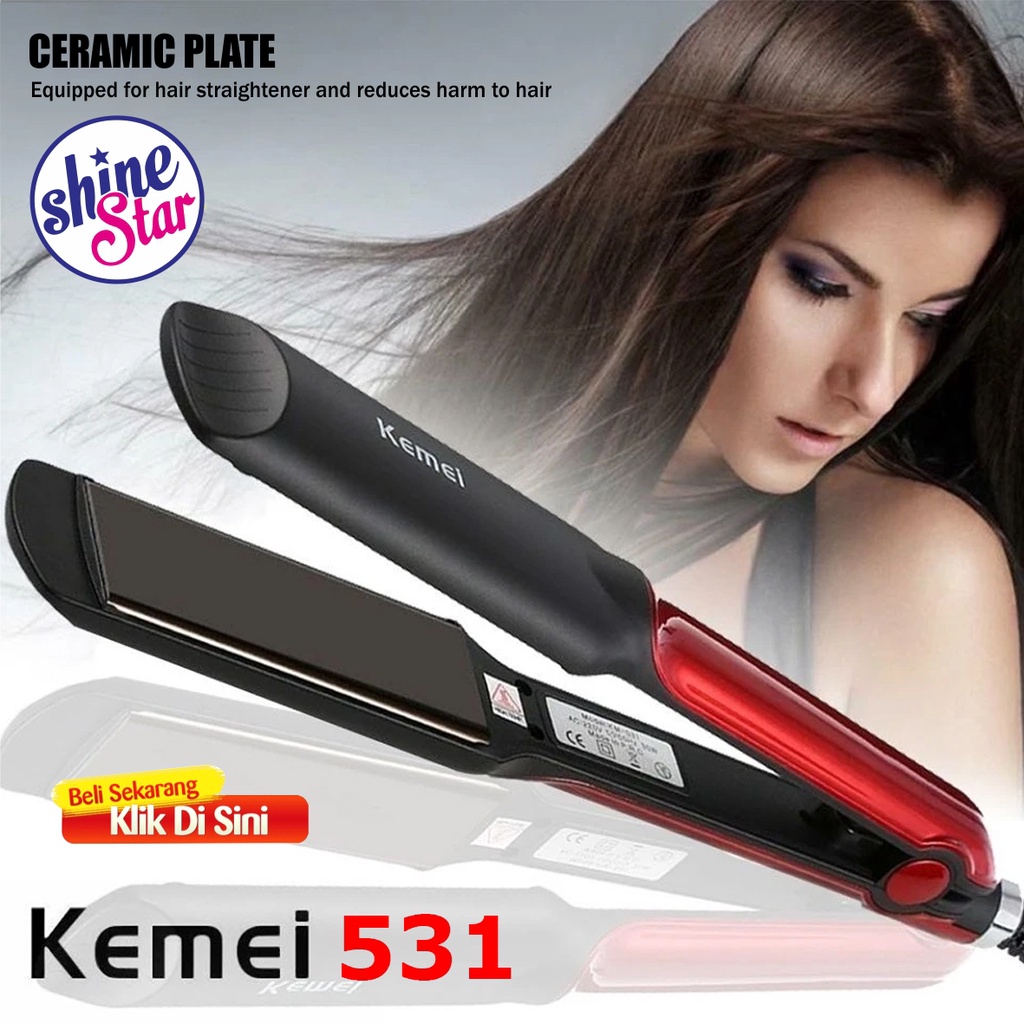 ( BISA COD ) Catokan Kemei Km 531 Catokkan Rambut Lurus Temperatur Suhu Ionic