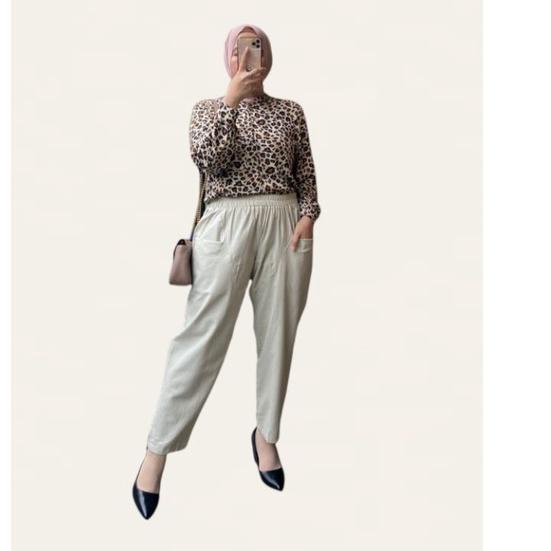Terlaris LINEN COMFY PANTS - Basic pants - celana kerja wanita - baggy  pants - CELANA WANITA JUMBO 