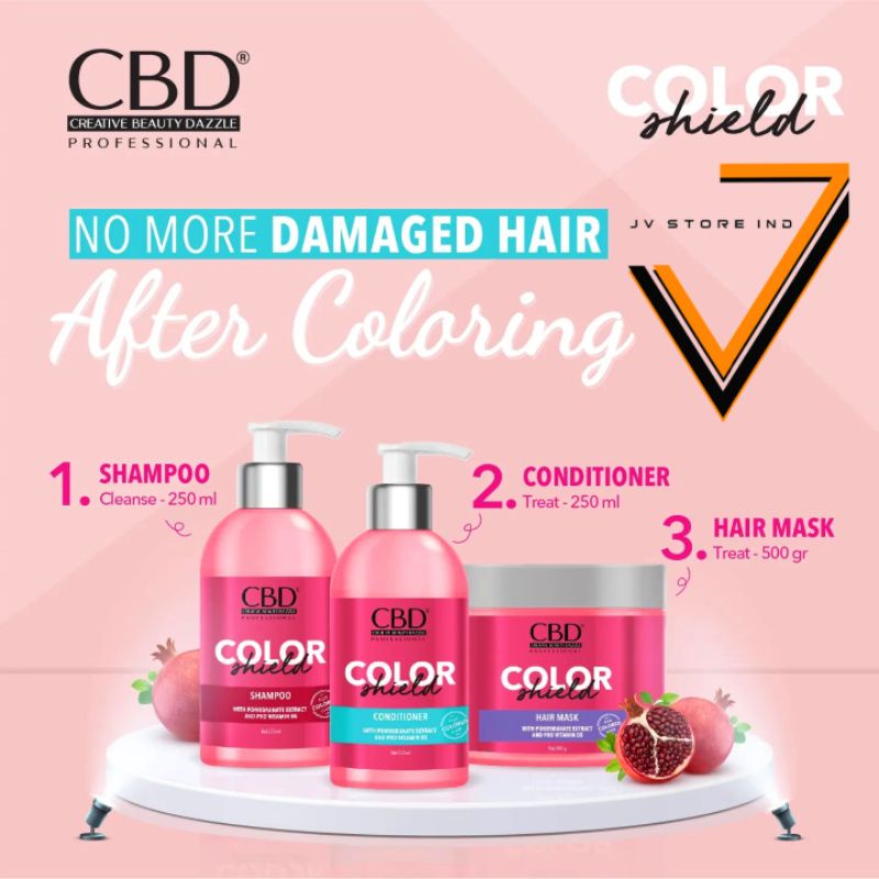 CBD COLOR SHIELD HAIR MASK 500ML / SHAMPOO 250 ML / CONDITIONER 250 ML COLOR SHIELD/ MASKER RAMBUT BERWARNA