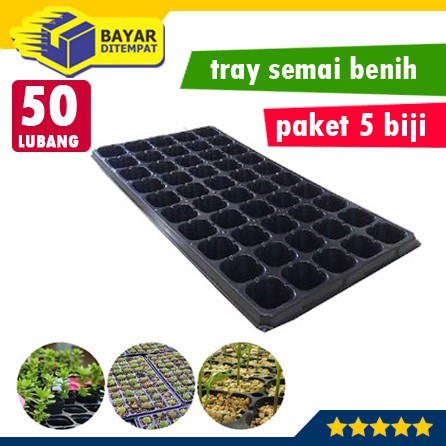 [Paket 5 Biji] Tray Semai 50 Lubang Pot Tray Penyemaian Semai Bibit Tanaman Hidroponik Hydroponik