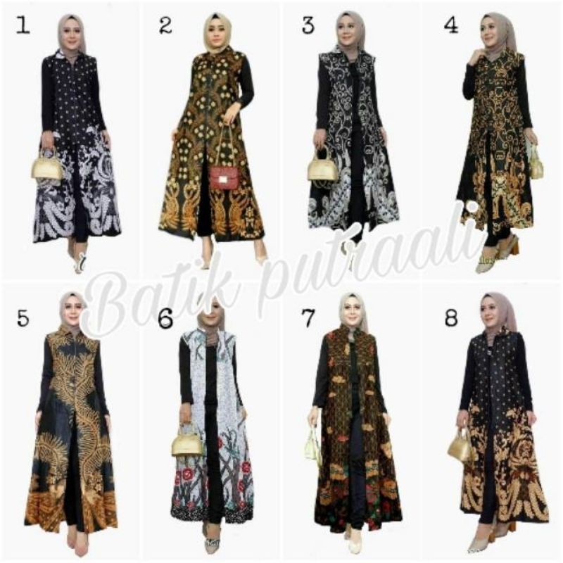 Termurah Model Terbaru Batik Outer Cewe Kekinian Muslim Muslimah Modis Modern