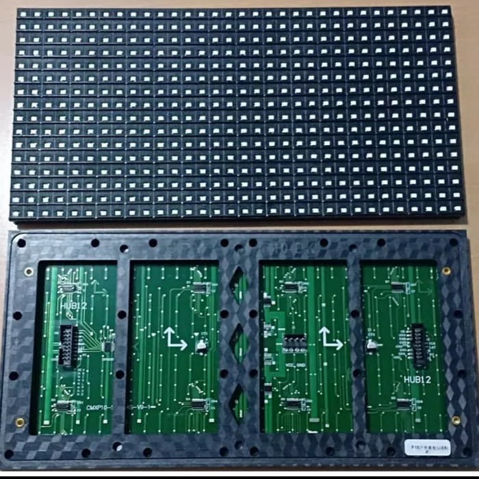 LED RUNNING TEXT Panel Modul P10 Hijau Green Full Outdoor High Quality