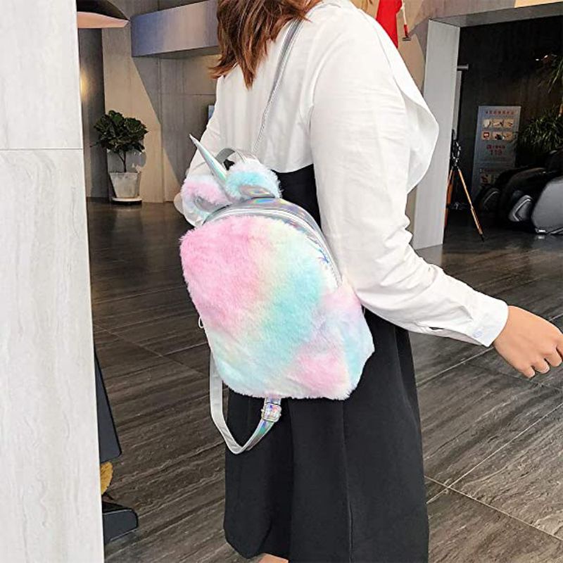 Tas Ransel Bulu rainbow