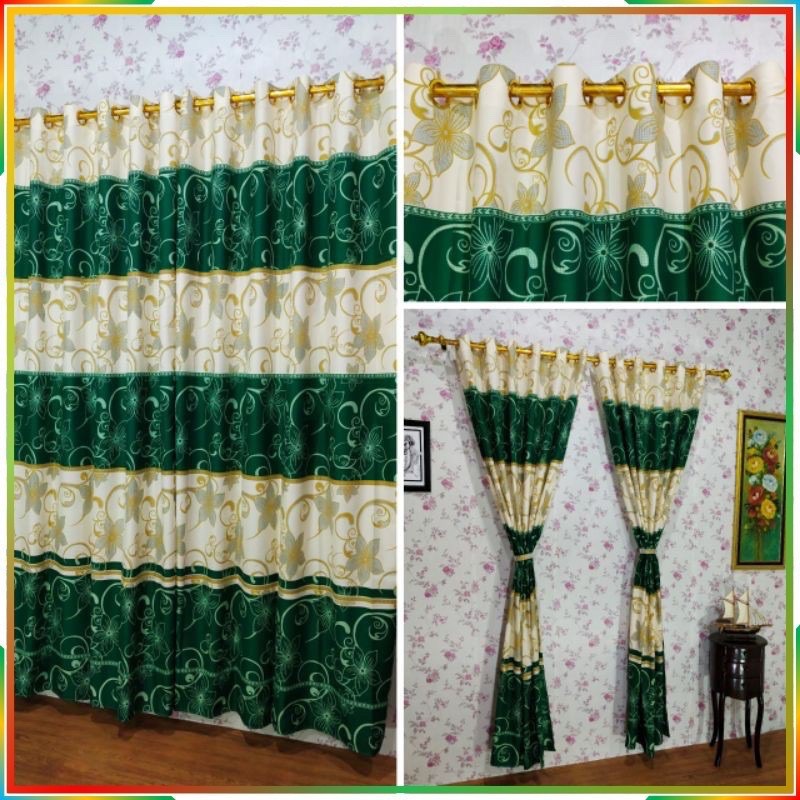 [ PINTU DAN JENDELA ] GORDEN SMOKRING MOTIF SULTAN FLORAL HIJAU