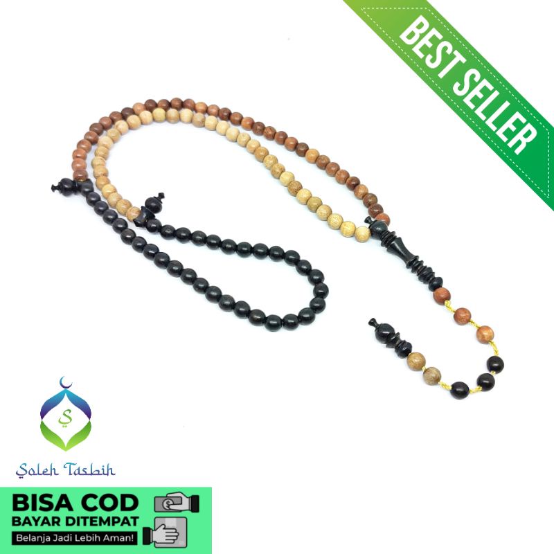 Tasbih Kombinasi 3Kayu Pilihan, Size 6mm Isi 99Butir/COD