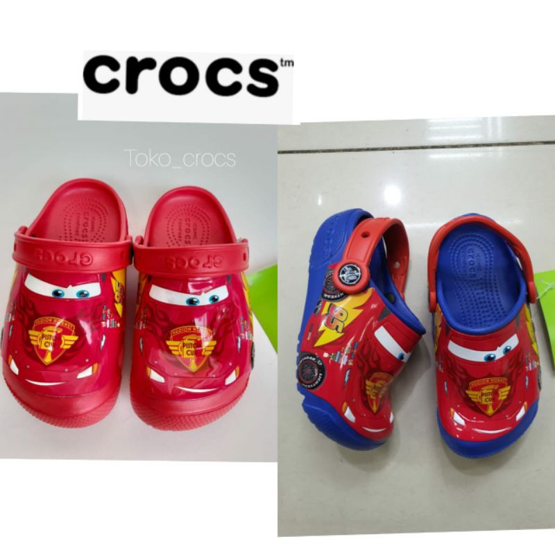 Crocs anak led lampu cars new / sepatu anak crocs