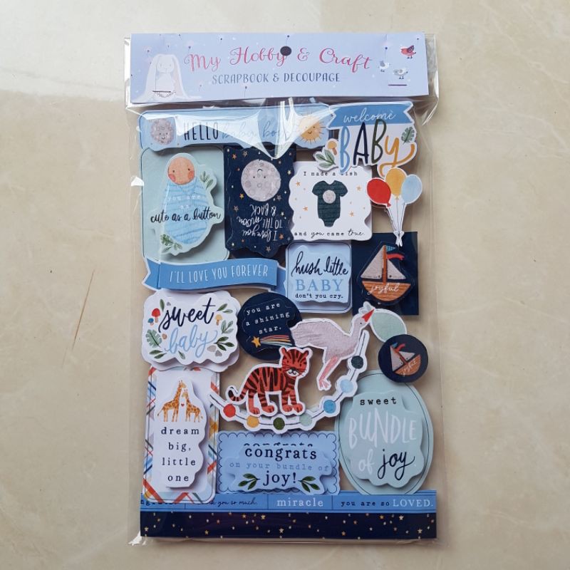 

Sticker 3d Scrapbook "Hello Baby Boy