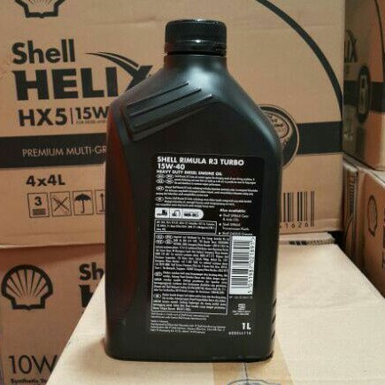 OLI MESIN MOBIL DIESEL SHELL RIMULA R 3 / R3 TURBO 15W-40 1 LITER