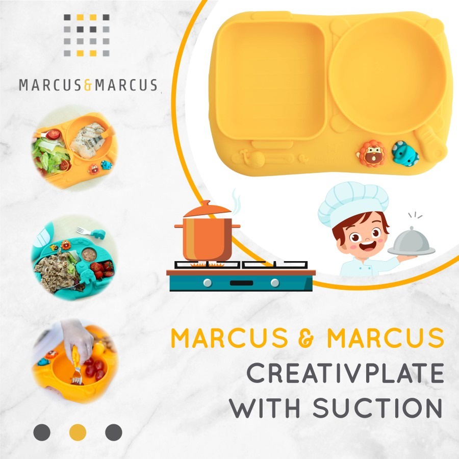 Marcus &amp; Marcus | Creativplate With Suction - Yellow