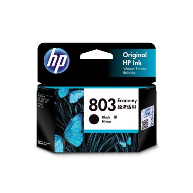 CARTRIDGE INK HP 803 ORIGINAL BLACK HITAM DESKJET 1111 1112 2131 2132 BARU NEW