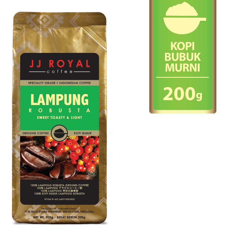 

GROSER JJ Royal Coffee Lampung Robusta Ground (Kopi Bubuk) Bag 200g