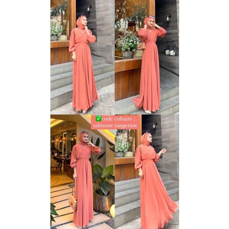 Gamis Malaysia Terbaru 2022 Aliyah | Dress busana muslim | syar'i |gamis wanita | fashion wanita | aju gamis Remaja Dewasa untuk kondangan Bahan Ceruty Armani Babydoll Premium  Oversize-3