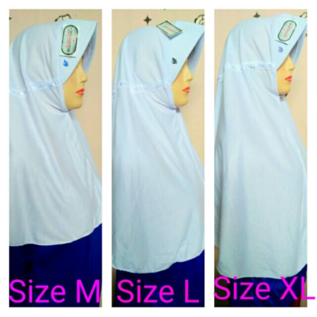 [KHB] Kerudung Sekolah Anak Size M - Kerudung Putih - Kerudung Sekolah Putih - Kerudung Anak Putih