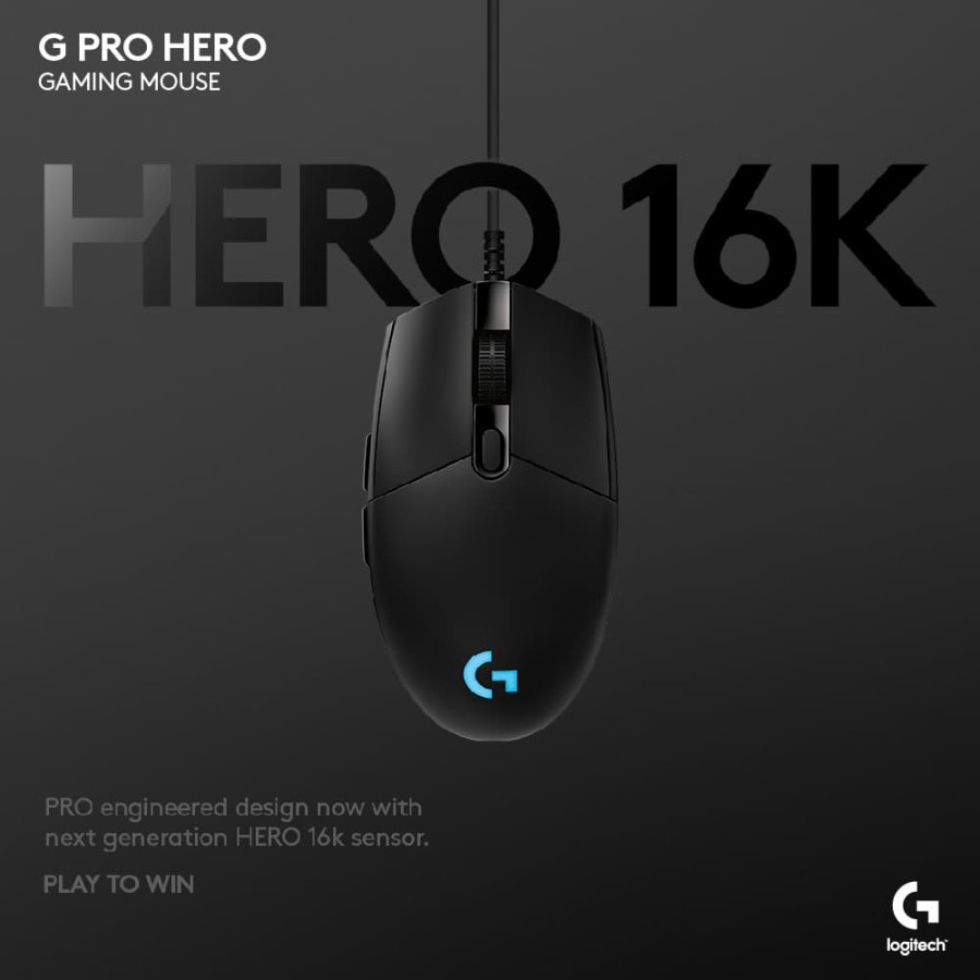 Logitech G Pro Mouse Gaming Wired Sensor HERO 25K DPI for E-Sports