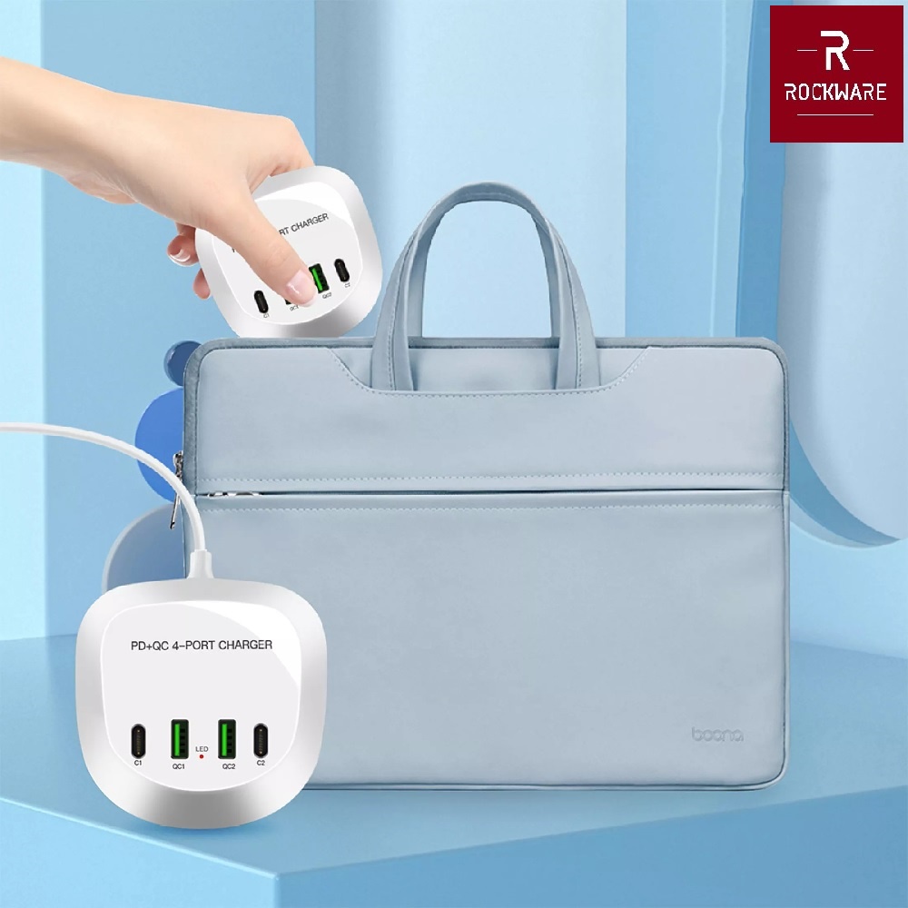 ROCKWARE WLX-T3P PLUS - 4 USB Port Charger PD and QC 3.0