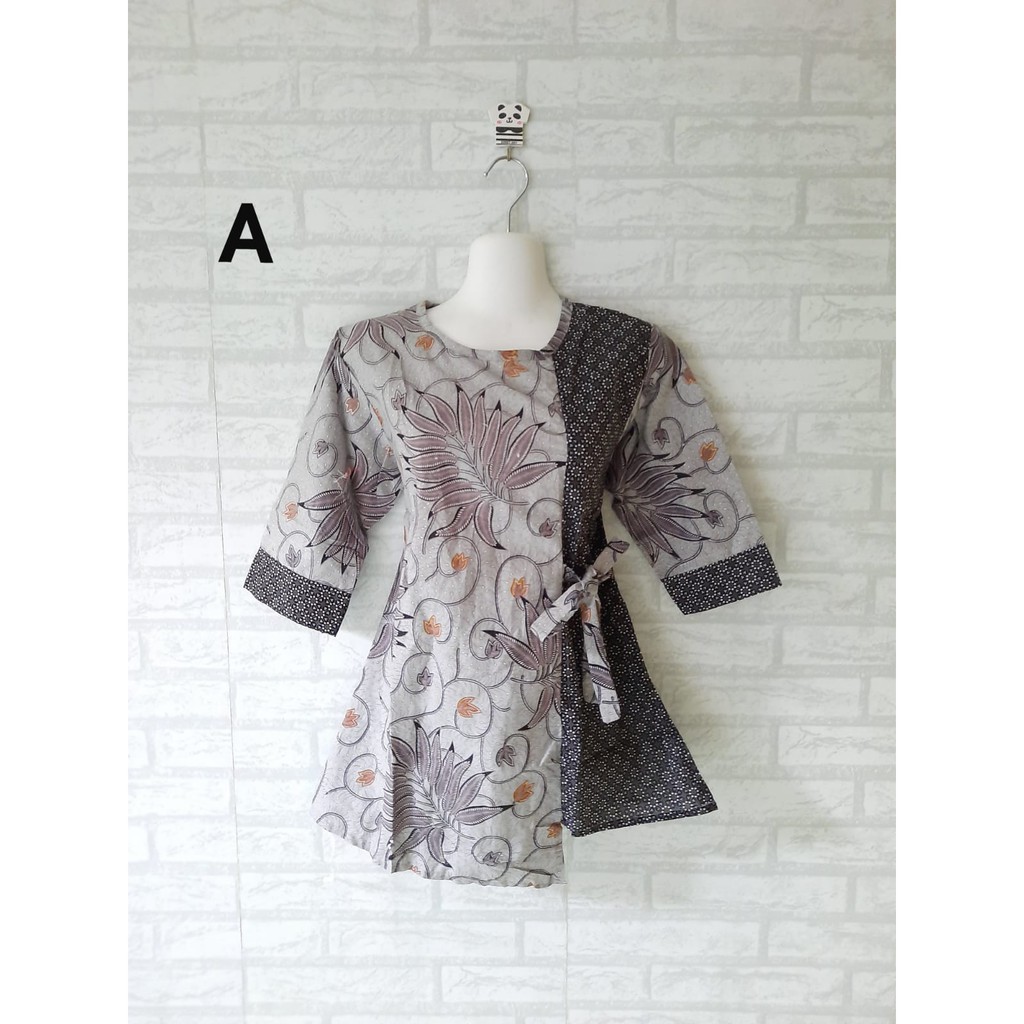 blouse kerja seragam batik lengan 3/4