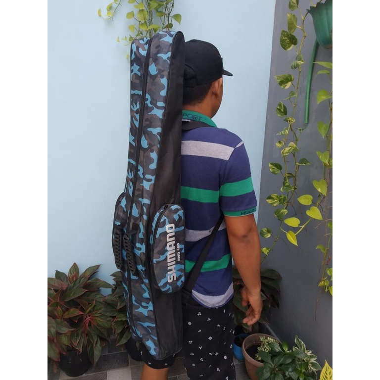 Tas joran pancing laut  cm 100cm. Tas pancing laut ukuran 100cm. Tas pancing gendong 100cm murah