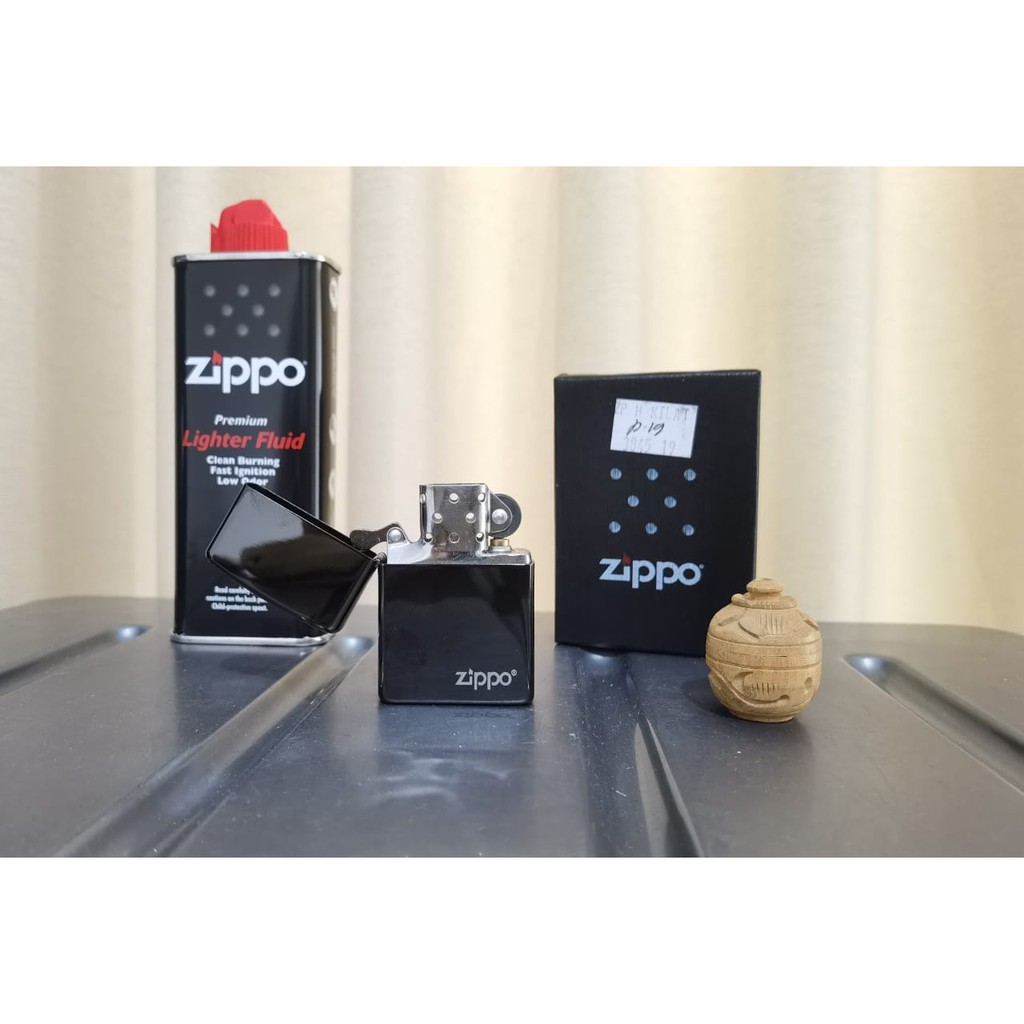 Korek Zippo Black Ebony free minyak zippo