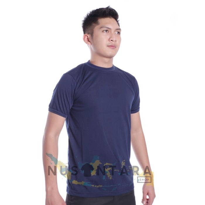 RDS - Kaos Polos Coklat Navy Hitam Putih Army Kerah Pendek Kaos Satpam