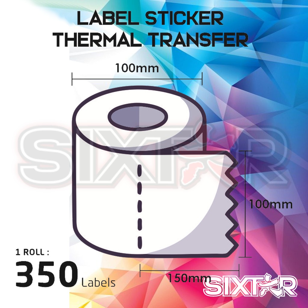 

Semicoated Thermal Transfer Label Sticker Gloss 100x150x350 A6 1 Line Barcode Resi Stiker Pengiriman