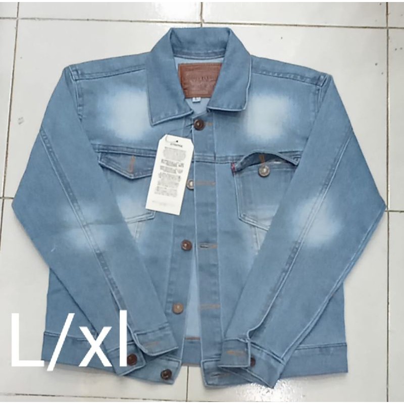 jaket levis cewek bahan strit size;L,XL