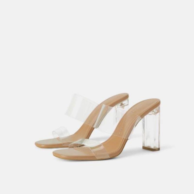 zara transparant heels 6.5cm