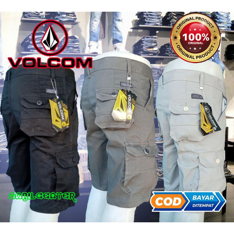 CELANA CARGO PENDEK PRIA ORIGINAL MERK VOLCOM / CELANA CARGO PENDEK PRIA ARMY / CELANA CARGO PENDEK 