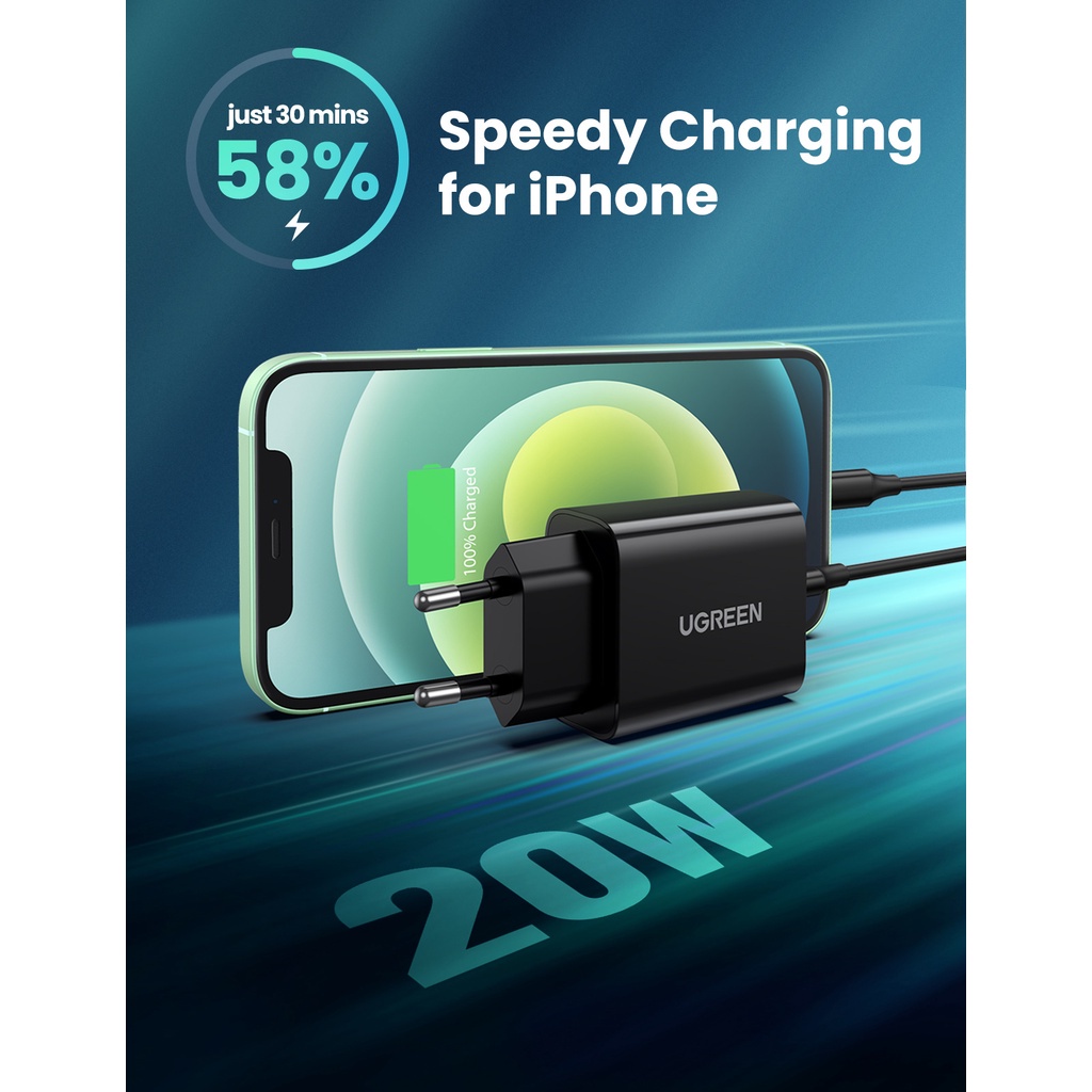 UGREEN Charger Type C 20w Iphone 12 13 Quick Fast Charging PD, QC 3.0 4.0