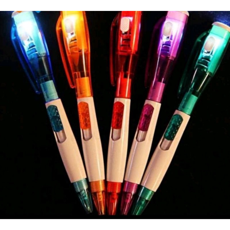 ballpoint lampu led / pulpen senter / pena lampu / Alat tulis lampu led