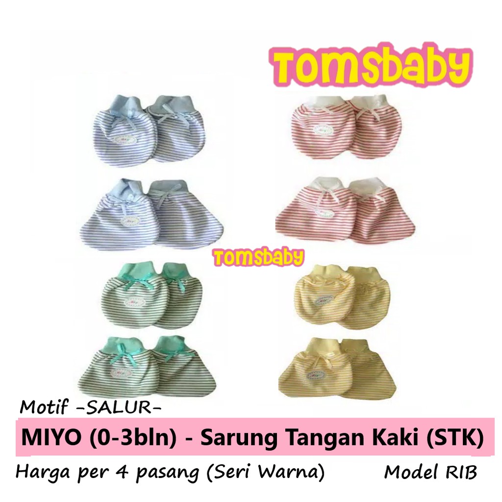 MIYO 4set STK Sarung Tangan Kaki SALUR RIB