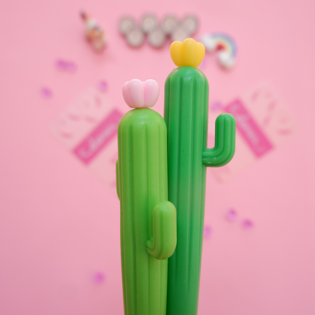 

cactus pen. pulpen kaktus tinta gel bahan doff tidak licin. demnacs