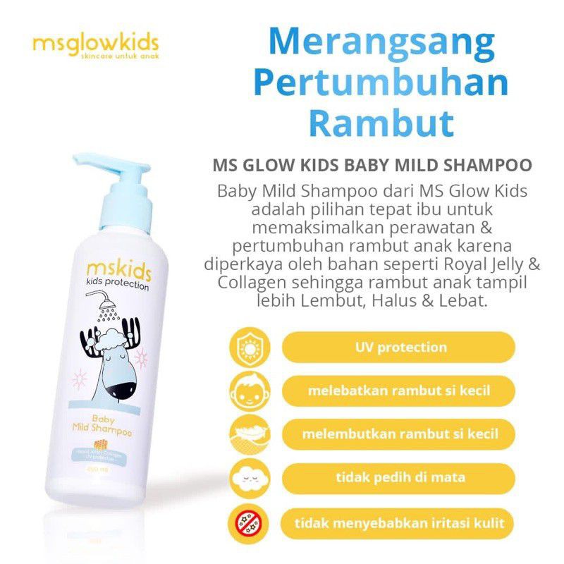 Ms Glow Paket Kids | Kids Daily Cream | Kids Shampo | Kids Body Wash