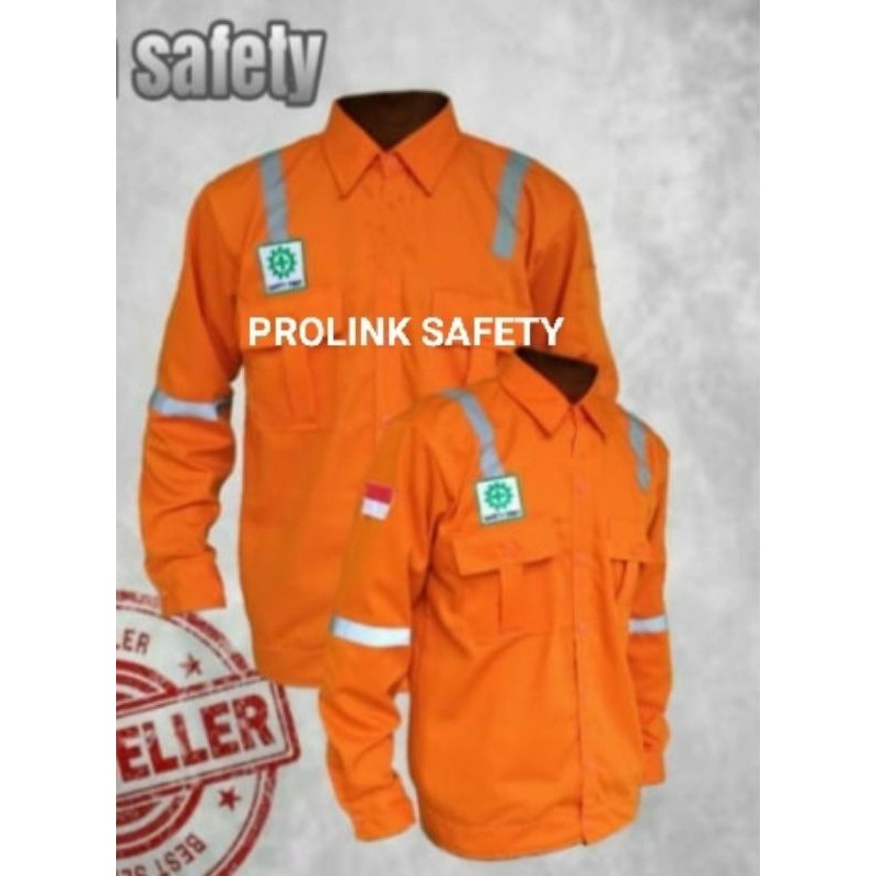 SERAGAM SAFETY ORANYE RESLETING FREE LOGO K3 BENDERA