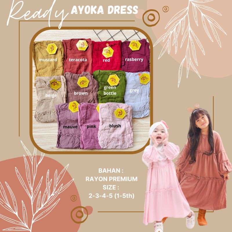 AYOKA DRESS SIZE 1-5Tahun / Dress rayon anak 1-5 tahun