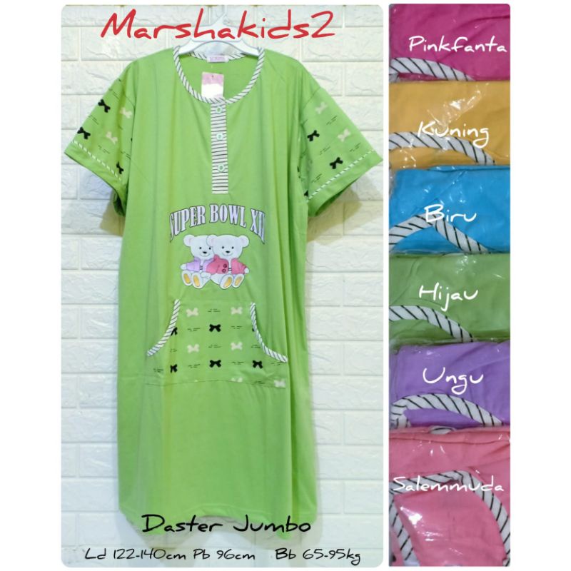 Daster kaos jumbo dewasa Lorita by Sofie daster kancing depan jumbo big size Ld 120 130 140cm