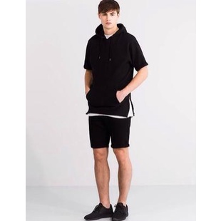 Longline Hoodie Short Sleeve